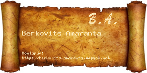Berkovits Amaranta névjegykártya